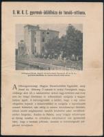 1911 D.M.K.E. gyermek-üdülőháza és tanuló-otthona képekkel illusztrált prospektus, hajtott, 7p