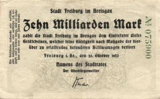 Német Birodalom/Weimari Köztársaság/Freiburg i.Br. 1923.10.23. 10.000.000.000M T:II-