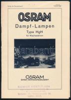 1936 Osram Dampf-Lampen Type HgH für Wechselstrom német nyelvű prospektus, 8p
