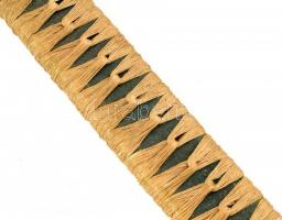 Japán katana és wakizasi szett (szamurájkard) tartóval. Vésett kígyó jelzéssel, fa hüvellyel. Szép á...