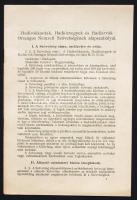 A Hadirokkantak, Hadiözvegyek és Hadiárvák Országos Nemzeti Szövetségének alapszabályainak röpirata