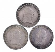 Osztrák Németalföld 1797B 1/4 Kronenthaler Ag "II. Ferenc" (3db) T:2,2-
Austrian Netherla...