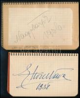 cca 1930-1940 4 db autogramm füzet 85 db színész., énekes, konferanszié, stb aláírásával, feliratozv...