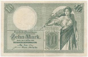 Német Birodalom 1906. 10M hét számjegyű sorszám T:III German Empire 1906. 10 Mark seven digit serial C:F Krause 9.b