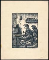 3 db fametszet, jelzettek, sérüléssel, 12×10 cm