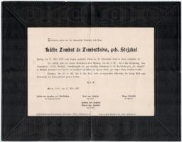 1866-1907 Győr, Zombathfalvi Zombath Antal ügyvéd és Bécs, Zomathfalvi Zomath Katalin (Käthe) halálo...