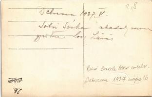 1927 Debrecen, Báró Baick Péter emlékév, Sobri Jóska akadályverseny győztese, zsoké / Hungarian hors...