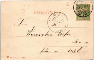 1906 Budapest VII. Központi (Keleti) pályaudvar, vasútállomás, Baross szobor (EB)