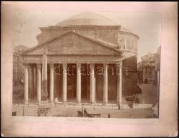 cca 1900 Róma, Pantheon, kartonra kasírozott fotó, karton meghajolva, 19×25 cm
