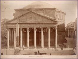 cca 1900 Róma, Pantheon, kartonra kasírozott fotó, karton meghajolva, 19×25 cm