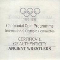 Görögország 1996. 1000Dr Ag "Olimpia-birkózás" T:PP Eredeti díszdobozban, tanúsítvánnyal!