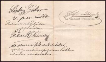 1898 Kálló, Váci Püspöki Uradalomi Erdőkerület gépelt rendelete erdőőrök részére, erdőmesteri és erd...