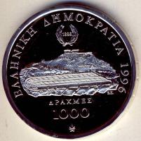 Görögország 1996. 1000Dr Ag "Olimpia-futás" T:PP Eredeti díszdobozban, tanúsítvánnyal!