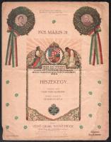1921 Papp-Váry Elemérné: Hiszekegy, kiadja: Védő Ligák Szövetsége, irredenta kiadvány, szakadásokkal, hajtott
