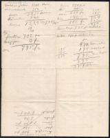 1911 Magyar Mercur Bank Rt. jelzálog sorsjegyének reklám prospektusa, hajtott, a hátoldalon ceruzás ...