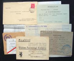 Háború előtti 8 darabból álló katonai, politikai irat és nyomtatvány