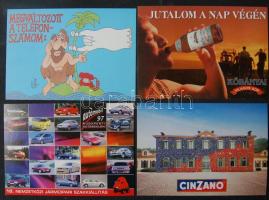 45 db egyforma modern erotikus képeslap + 60 db magyar és külföldi több példányos reklám képeslap