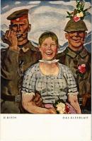 Das Kleeblatt. Opfertag-Postkarte / WWI German military art postcard s: P. Rieth