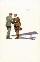 Opfertag-Postkarte / WWI German military art postcard, pilot s: K. W. Boehmer