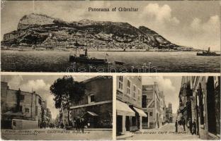 1933 Gibraltar, Panorama, Main Street from Casemates Square, Café Universal (EK)