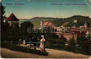 1913 Brassó, Kronstadt, Brasov; Vársétány részlet / Partie von Burg-Promenade / castle promenade (EK)