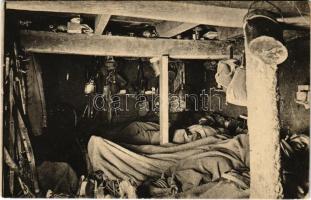 1915 Behagliche Ruhe im Unterstand / WWI German military, resting soldiers (EK)