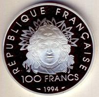 Franciaország 1994. 100Fr Ag "Olimpia-diszkoszvető" T:PP Eredeti díszdobozban, tanúsítvánnyal!