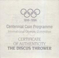 Franciaország 1994. 100Fr Ag "Olimpia-diszkoszvető" T:PP Eredeti díszdobozban, tanúsítvánn...