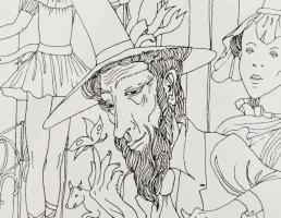 Herpai Zoltán (1951-2011): Karnevál. Szitanyomat, papír. Jelzett. Számozott: 41/100. 31x41 cm. Üvege...