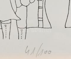 Herpai Zoltán (1951-2011): Karnevál. Szitanyomat, papír. Jelzett. Számozott: 41/100. 31x41 cm. Üvege...