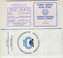 Görögország 1981. 100Dr Ag "Távolugrás", 250Dr "Gerelyhajítás", 500Dr "Vált...