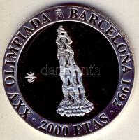 Spanyolország 1990. 2000P Ag "Olimpia-piramis" T:PP