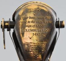 R & J Beck Ltd. London egyszemes madárleső látcső, összecsukható, gravírozott réz tokkal, h: 10,...