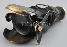 R & J Beck Ltd. London egyszemes madárleső látcső, összecsukható, gravírozott réz tokkal, h: 10,...