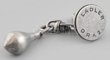 LADLER GRAZ feliratos pecsétnyomó fityegővel, fém, d: 23 mm, h: 8 cm