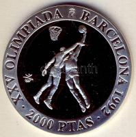 Spanyolország 1990. 2000P Ag "Olimpia-kosárlabda" T:PP