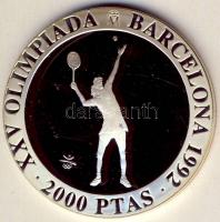 Spanyolország 1991. 2000P Ag "Olimpia-tenisz" T:PP