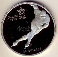 Kanada 1985. 20$ Ag "Téli olimpia-gyorskorcsolya" T:PP