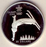 Kanada 1986. 20$ Ag "Téli olimpia-síugrás" T:PP