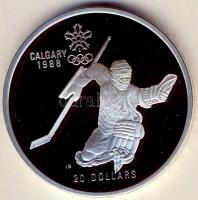 Kanada 1986. 20$ Ag "Téli olimpia-jégkorong" T:PP