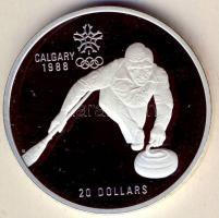 Kanada 1987. 20$ Ag "Téli olimpia-curling" T:PP