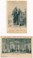 1900 Passionsspiele - 4 db régi vallásos képeslap / 4 pre-1945 religious postcards