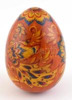 Orosz feltámadási tojás, kézzel festett, fa, m: 12 cm
