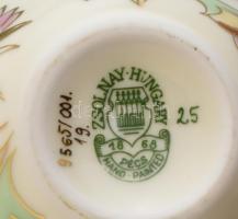 Zsolnay levendulamintás porcelán váza, kézzel festett, jelzett, kopásnyomokkal, m: 13 cm