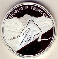 Franciaország 1989. 100Fr Ag "Téli olimpia-alpesi sí" T:PP