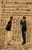 1901 Magyar katonák / Hungarian soldiers, military art. Kosmos litho s: Geiger R.