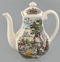 Wedgwood porcelán teáskanna, máz alatti festéssel, jelzett, kis kopásnyomokkal, m: 23 cm