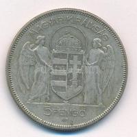 1930. 5P Ag "Horthy jobbra" T:2- patina
Adamo P8