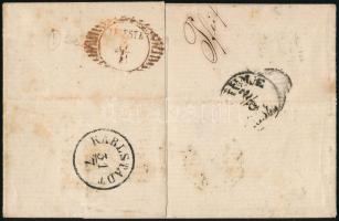 1kr orange HP Type III with whole large margins on printed matter, "SISSEK" - Triest (Ferc...