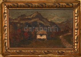 Szabó Gábor (?-?): "Kis Ararát" hegy. Olaj, fa, hátoldalán címkén jelzett. Dekoratív, kiss...
